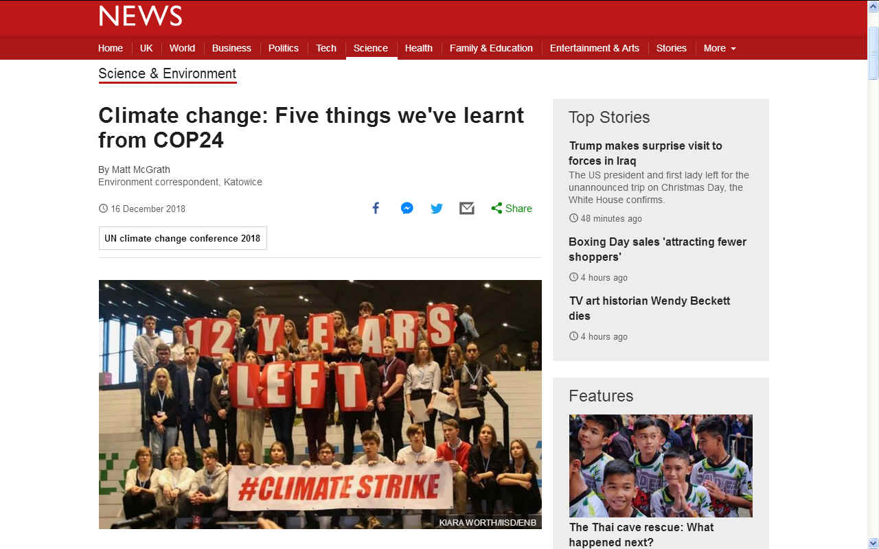 BBC News climate strikes by school children