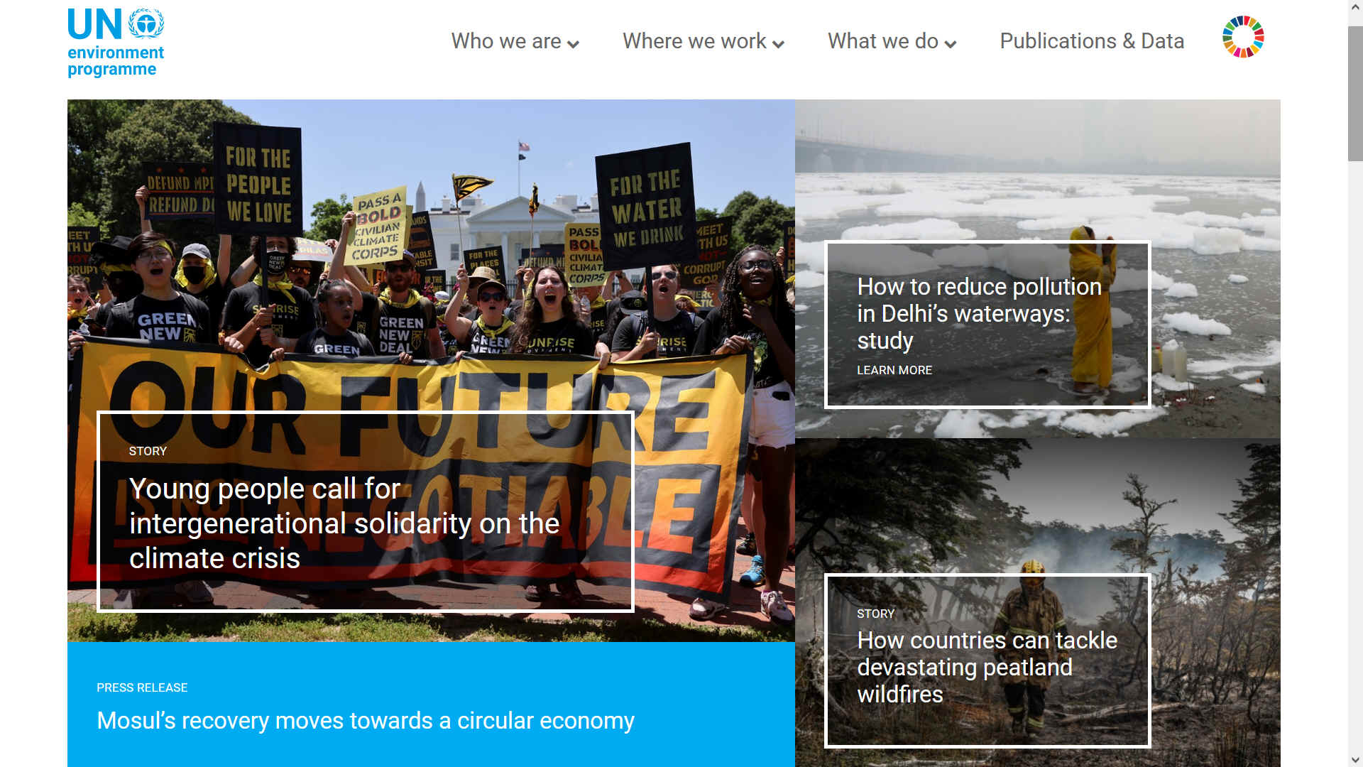 UNEP Environment Programme, young people call for solidarity on the climate crisis